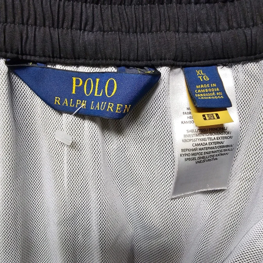 Polo Ralph Lauren‎ Olive Green Cargo Swim Trunks Board Shorts Mens XL Mesh Lined